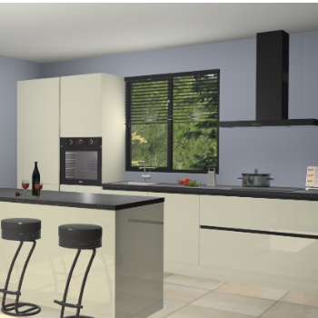 Magnolia hoogglans greeploze keuken Bonaire 29846