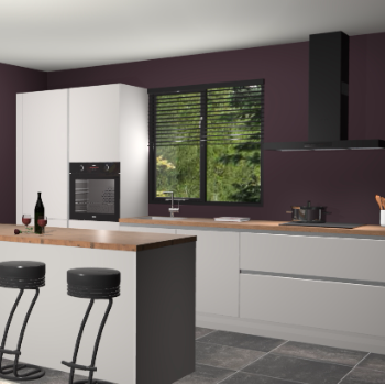 Zijdegrijze greeploze keuken Bonaire 30048