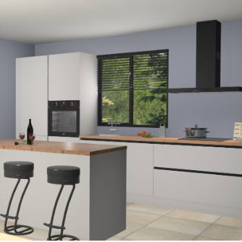 Zijdegrijze greeploze keuken Bonaire 30051