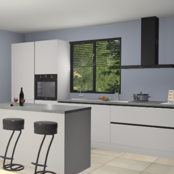 Zijdegrijze greeploze keuken Bonaire 30095