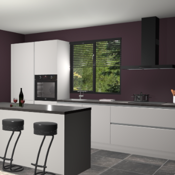 Zijdegrijze greeploze keuken Bonaire 30098