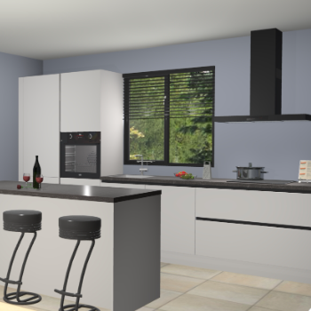 Zijdegrijze greeploze keuken Bonaire 30101