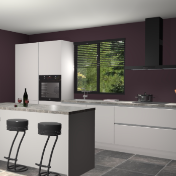 Zijdegrijze greeploze keuken Bonaire 30104