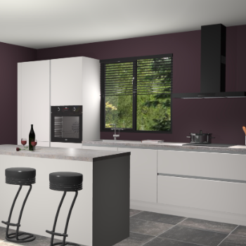 Zijdegrijze greeploze keuken Bonaire 30110