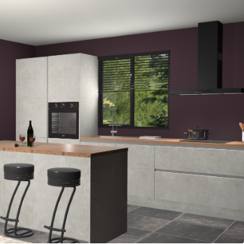 Beton opaal greeploze keuken Bonaire 30487