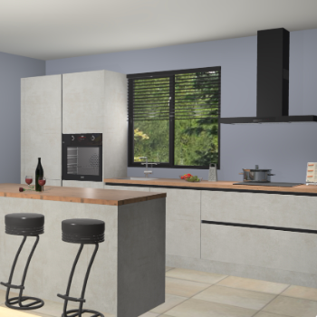 Beton opaal greeploze keuken Bonaire 30490