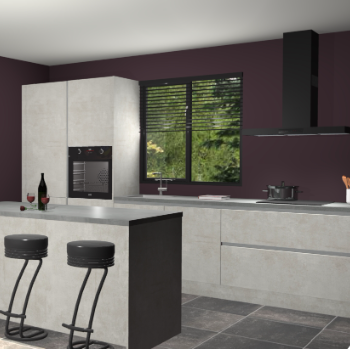 Beton opaal greeploze keuken Bonaire 30493