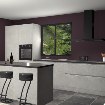 Beton opaal greeploze keuken Bonaire 30499