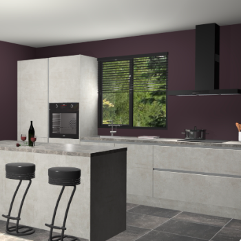 Beton opaal greeploze keuken Bonaire 30505