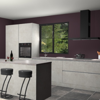 Beton opaal greeploze keuken Bonaire 30511