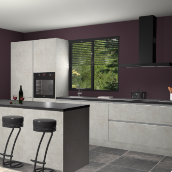 Beton opaal greeploze keuken Bonaire 30517