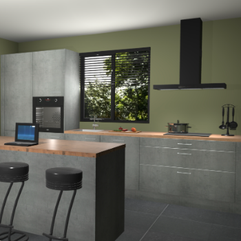 Beton parelgrijze keuken Bonaire 30522