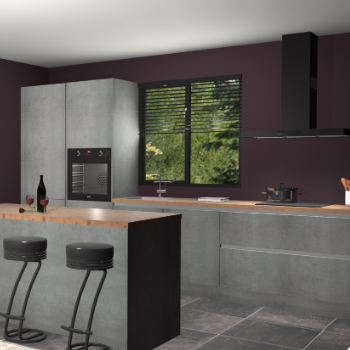 Beton parelgrijze greeploze keuken Bonaire 30523