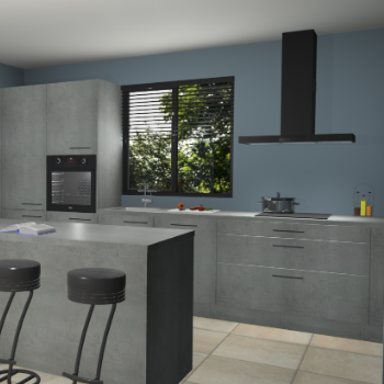 Beton parelgrijze keuken Bonaire 30531