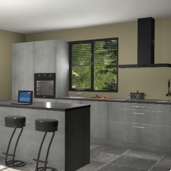 Beton parelgrijze keuken Bonaire 30534