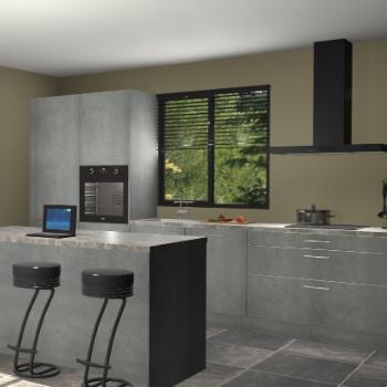 Beton parelgrijze keuken Bonaire 30540