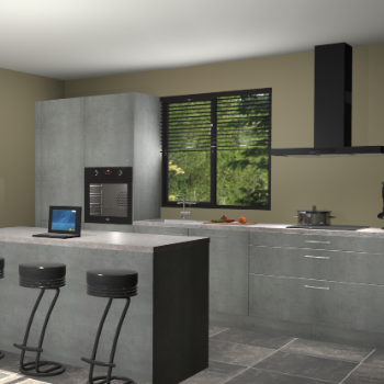 Beton parelgrijze keuken Bonaire 30546