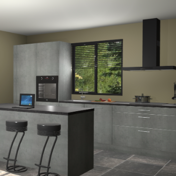 Beton parelgrijze keuken Bonaire 30552