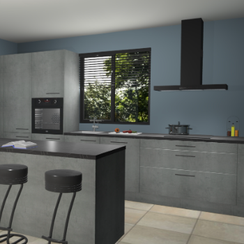 Beton parelgrijze keuken Bonaire 30555