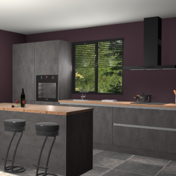 Beton antraciet greeploze keuken Bonaire 30560