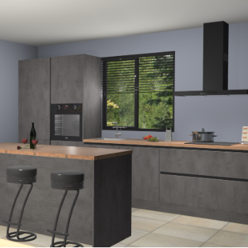 Beton antraciet greeploze keuken Bonaire 30563