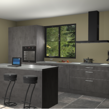 Beton antraciet keuken Bonaire 30564