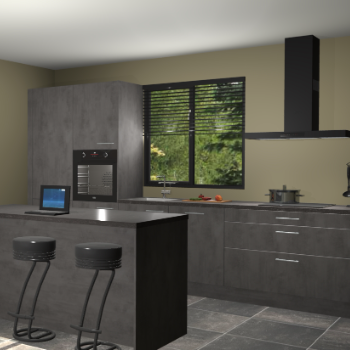 Beton antraciet keuken Bonaire 30570