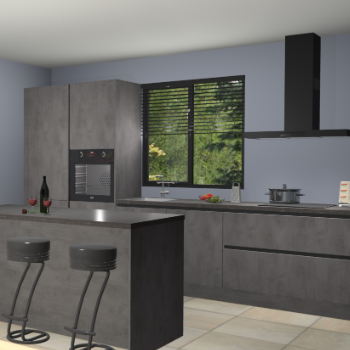 Beton antraciet greeploze keuken Bonaire 30575