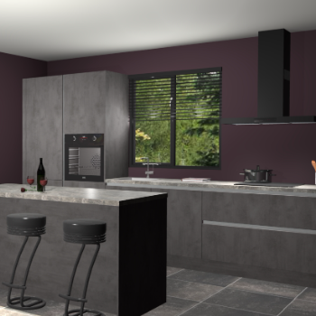 Beton antraciet greeploze keuken Bonaire 30578