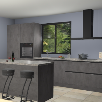 Beton antraciet greeploze keuken Bonaire 30581