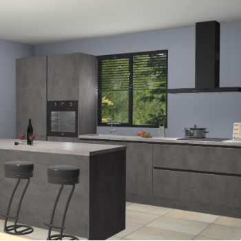 Beton antraciet greeploze keuken Bonaire 30587