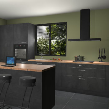 Beton zwarte keuken Bonaire 30595