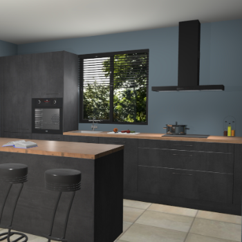 Beton zwarte keuken Bonaire 30597