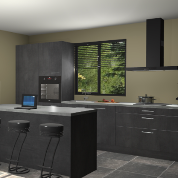 Beton zwarte keuken Bonaire 30600