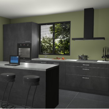 Beton zwarte keuken Bonaire 30601