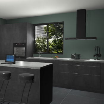 Beton zwarte keuken Bonaire 30604