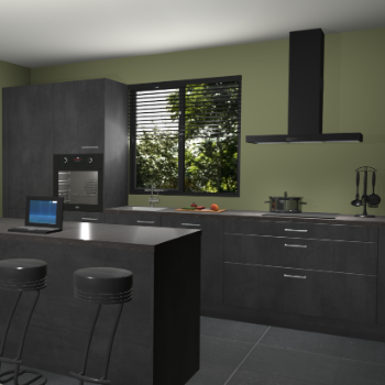 Beton zwarte keuken Bonaire 30607