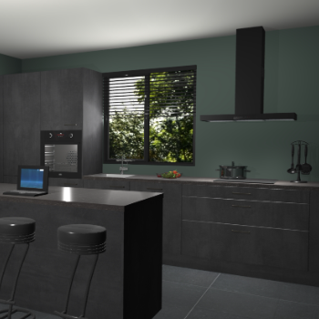 Beton zwarte keuken Bonaire 30610