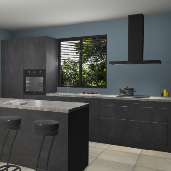 Beton zwarte keuken Bonaire 30615