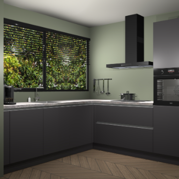 Onyxgrijze greeploze keuken IJsland 30956