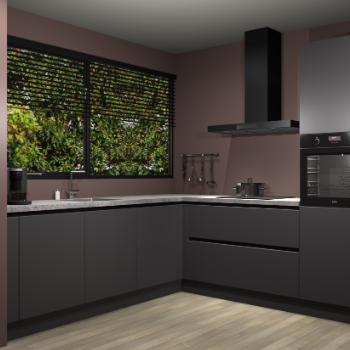 Onyxgrijze greeploze keuken IJsland 30959