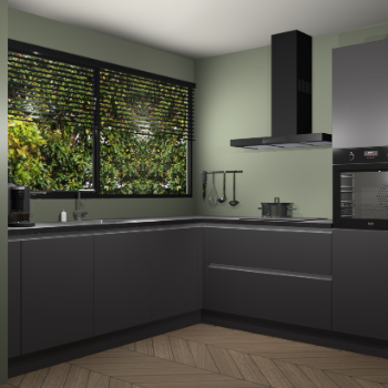 Onyxgrijze greeploze keuken IJsland 30962
