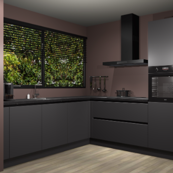 Onyxgrijze greeploze keuken IJsland 30965