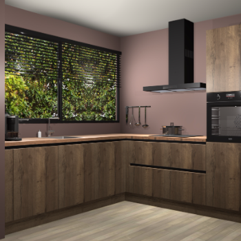 Chocolade eiken greeploze keuken IJsland 31367