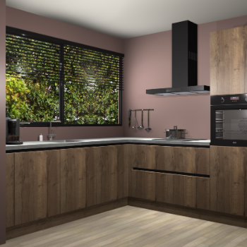 Chocolade eiken greeploze keuken IJsland 31374