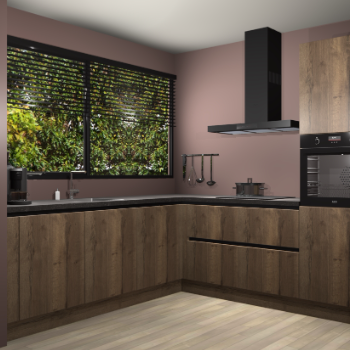 Chocolade eiken greeploze keuken IJsland 31380