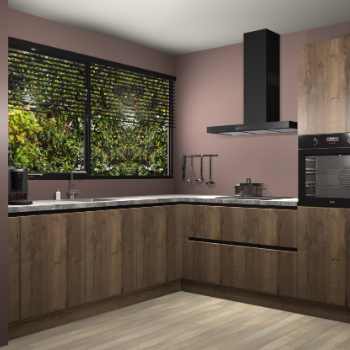 Chocolade eiken greeploze keuken IJsland 31386