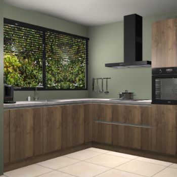 Chocolade eiken greeploze keuken IJsland 31389