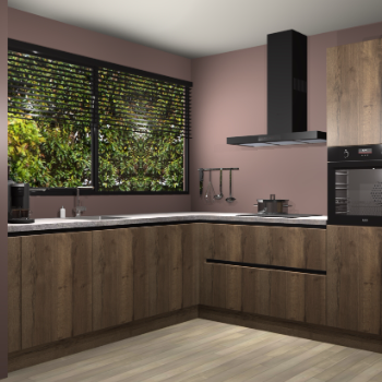 Chocolade eiken greeploze keuken IJsland 31392