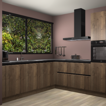 Chocolade eiken greeploze keuken IJsland 31398